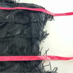 JS Collections Vintage fringe dress black‎ sz 8 flapper thumbnail 6