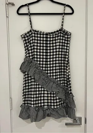 Lovers + Friends Gabby Gingham Ruffle Mini dress Sleeveless Checkered Print thumbnail 11