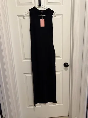 Quince Black Tencel Jersey Tank Maxi Dress Size Small thumbnail 3
