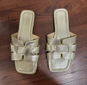 Gold flats sandals Size 7 thumbnail 1