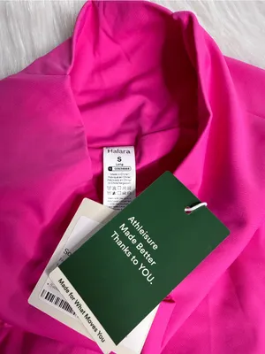 Halara Pink High Waist 2 in 1 Yoga Shorts with Pockets NWT S Long thumbnail 3