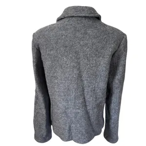 Vtg y2k Sarah 100% Wool Jacket Sz L Gray Minimalist Normcore Corporate Chic thumbnail 3
