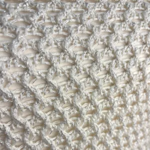 Garage Halter Top Cream Silver Metallic Crochet Open Knit Y2K Boho Festival M thumbnail 4