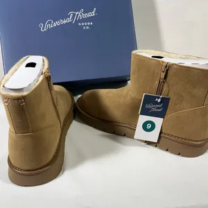 Universal Threads May Suede Ankle Boot Women 9 Tan W/Faux Fur‎ Memory Foam Snow thumbnail 5
