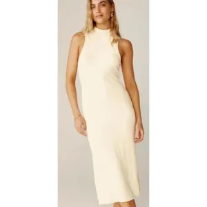 Anthropologie BEYOND YOGA Well Traveled Midi‎ Dress Solid Ivory Ribbed Medium thumbnail 15