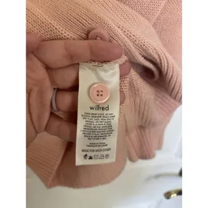 Aritzia Wilfred Merino Wool Blend Blush Pink Canterbury Crop Cardigan S thumbnail 6