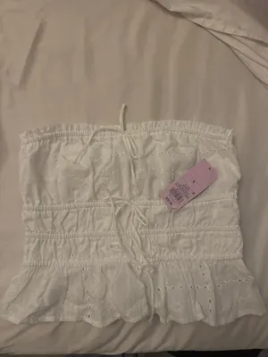 White Eyelet Tube Top Wild Fable thumbnail 2