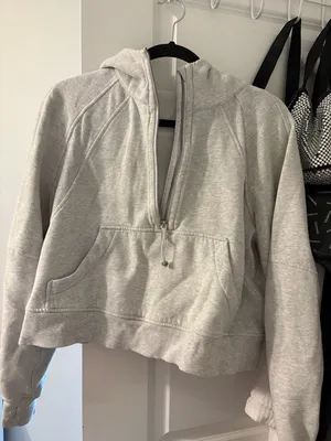 lululemon athletica Light Gray Scuba Half Zip thumbnail 1