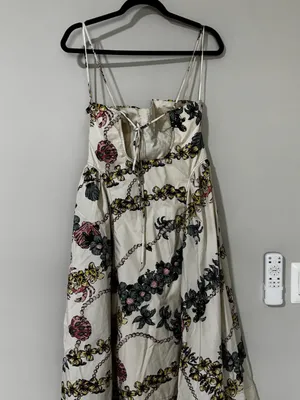 FREE PEOPLE cherish printed midi dress in ivory combo size large thumbnail 7