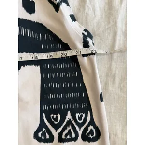 Sheridan French Callie Large Midi Dress Black White Peacock Print Resort Tribal thumbnail 8