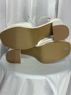 New Report White Platform Ankle-Strap Sandals with Bow Accent Size 9 thumbnail 6