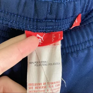 Puma Navy Pink Stripe Track Pants Elastic Waist 100% Polyester Womens Small thumbnail 3