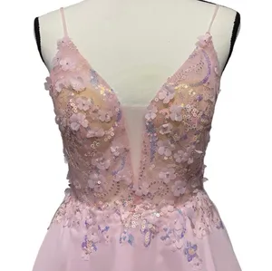 PromGirl Sheer-Bodice Floral Sequin Dress Size 4 thumbnail 3