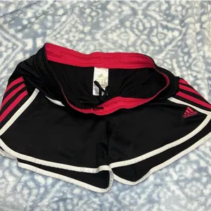 Adidas Women's Black and Pink Athletic Shorts thumbnail 2