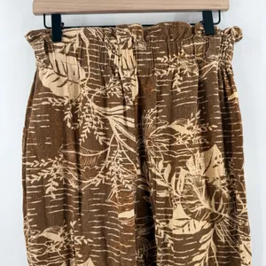 Urban Outfitters Teresa Printed Paperbag Pants Size Medium Linen Blend *No Belt* thumbnail 8