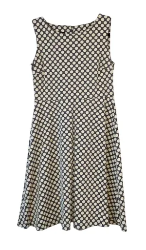 Talbots‎ Blue Cream Polka Dot Sleeveless Fit & Flare Dress Classic Midi Medium thumbnail 1