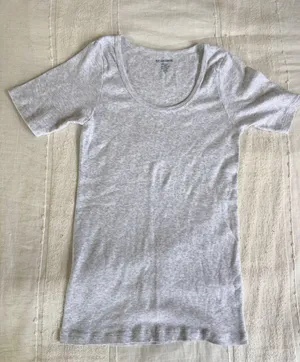 St George (Brandy Melville brand) heather grey short sleeve scoop neck tee thumbnail 1