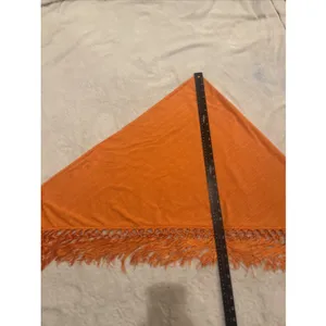 Unbranded Fringed Shawl Orange Wrap thumbnail 11