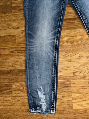 Miss Me Curvy Ankle Skinny Jeans Women’s Waist Size 27 Length 26 Distressed READ thumbnail 3