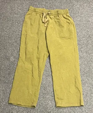 The Territory Ahead Olive Green Cotton Lounge Pants LX 29 Drawstring Wide Leg thumbnail 1