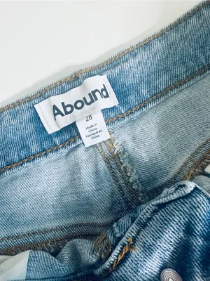 Abound Light Wash Distressed Raw Hem Wide Leg Jeans Size 28 thumbnail 2