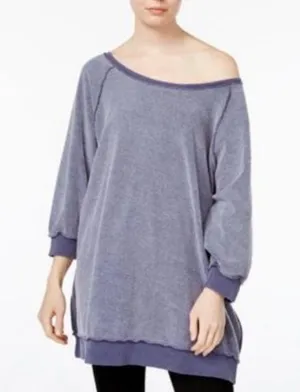Free People Women's Sweater My Sweatshirt Scoop Neck Pullover Purple W-491 Sz S thumbnail 1