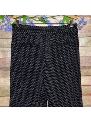 Elevenses Anthropologie Kingsland Pants Black White Dot Wide Leg Sailor Size 8 thumbnail 8