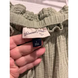 Universal Thread Sage Green Cotton Gauze Wide Leg Pants Womens Large High Rise thumbnail 5