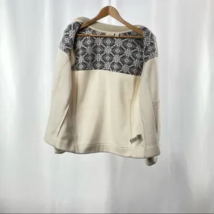 L.L.‎ Bean Printed Fleece Full Zip Jacket in Cream Grey Size Large thumbnail 3