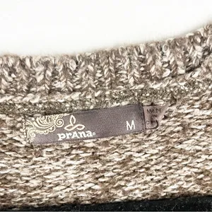 PRANA Brown Marled Long Sleeves V-Neck Knit Sweater Size Medium Cabin Neutral thumbnail 5