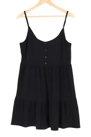Wild Fable Tank Top Womens XL Black Pleated Stretch Scoop Neck Spaghetti Strap thumbnail 1