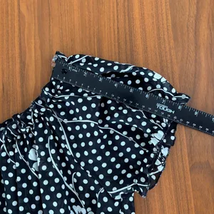 Serenade Polka Dot Floral Babydoll Top Pleated Blouse Sheer Boho Fairy Large thumbnail 8
