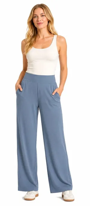 NEW Travel Wide Leg Pant Gorpcore XL Comfort Waistband Pockets thumbnail 1