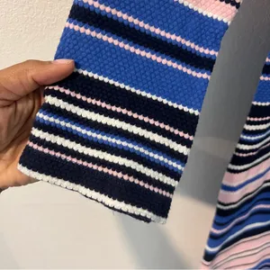Lilly Pulitzer Bay Dress Striped Blue Pink Textured Stretch Mini Twisted‎ Cutout thumbnail 5