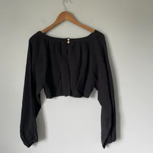 Free People Cropped Blouse Top Boho Cottagecore Black Women's Size XS thumbnail 2