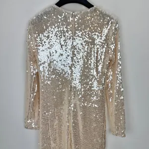 Gianni Bini Ruby Sequin Mini Dress Long Sleeve Cream Party Cocktail Small NWT thumbnail 12
