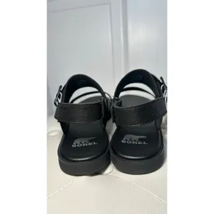 Sorel Ella III Slingback Sandals 8.5 Black Snake‎ Print Leather Buckle NIB thumbnail 5