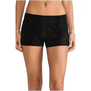 Hudson Siouxsie Dolphin Suede Leather Stretch Shorts Black S Small Lamb Nubuck thumbnail 9