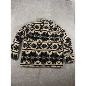 Carhartt‎ Women's Loose Fit Fleece Pullover Oat Milk/Black Fairisle Size L thumbnail 9
