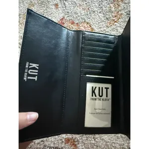 KUT from the Kloth Womens Trifold‎ Wallet Black White Striped NWOT Snap thumbnail 3