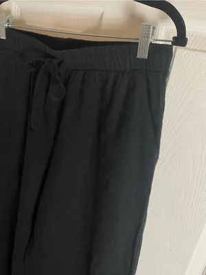 Ambiance Apparel Black Linen Blend Wide Leg Pants Size Large thumbnail 3