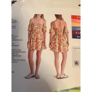 Betsey Johnson Babydoll Dress Sz L Floral Puff Sleeve Smocked Y2K‎ Mini New thumbnail 5