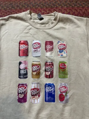 Dr Pepper Soda Variety Cream Graphic Sweatshirt thumbnail 2