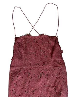 Anthropologie BHLDN Fame and Partners Women’s Rain Column Lace Midi Dress Maroon thumbnail 3