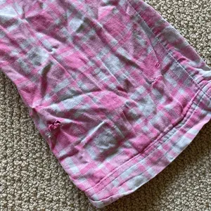 American Eagle Pink Grey Plaid Pajama Pants Women’s Size Small Stretch FLAWS thumbnail 5