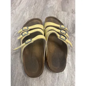 Birkenstock Florida Fresh Brushed Vanilla Yellow Triple Buckle Sandals Womens 38 thumbnail 2