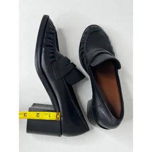 Aquatalia Josette Black Nappa Leather Heeled Loafers Moccasins Size 11 thumbnail 11