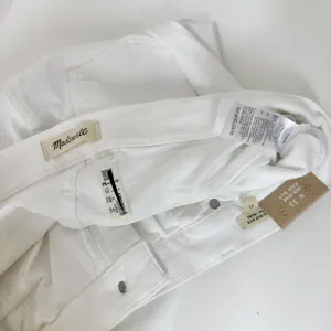 Madewell Kick Out Crop Jeans Pure White Stretch Mid Rise Flare NI961 US 33 NWT thumbnail 8