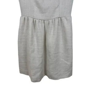 Cider Dress S Ivory Metallic Tweed Braided Trim Square Neck Mini Pockets NEW thumbnail 10