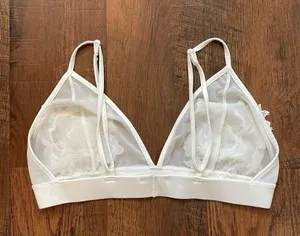 MEGAN slip over pretty floral appliqué bra thumbnail 2